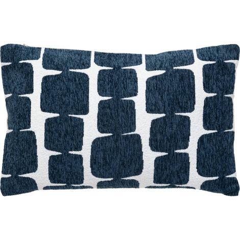 Kissenbezug Jeni Chenille Ägäisch Blau 50x30cm - Atmosphera créateur d'intérieur