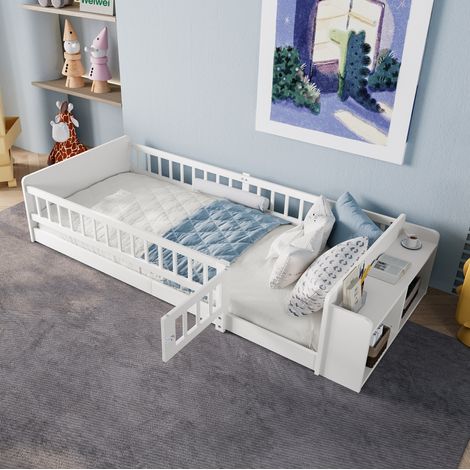 MEUBLIV Kinderbett 90x200 cm Weiß – mit Stauraum, ohne Matratze (1/5)