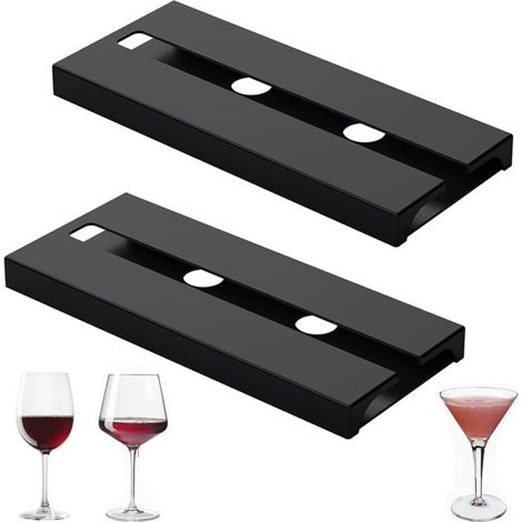 (Schwarz) 2-teiliges Hänge-Weinglasregal, Hängeglashalter, Weinglashalter, Glasständer für Zuhause, Bar, Küche
