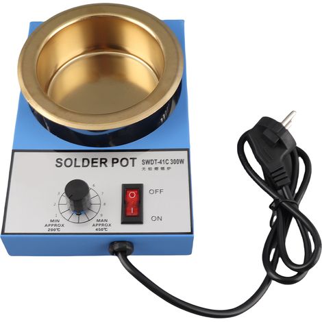 Pot à souder 300 W 100 mm 1200 g en acier inoxydable, bain de soudure compact à température réglable pour le soudage et le brasage (1/5)