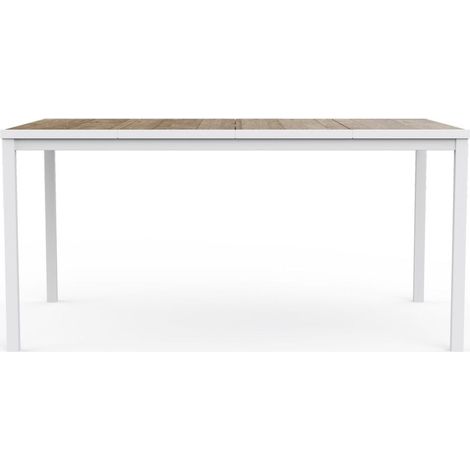 Mesa Keter PORTO 160 efecto madera y estructura blanca (1/5)