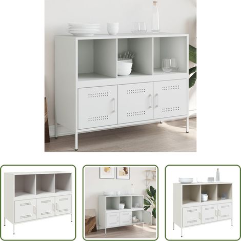 Metallbeistelltisch -  Sideboard Weiß 100,5x39x79 cm Stahl (1/5)