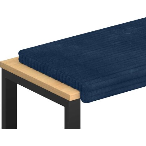 Bench Cushion Plush Corduroy Navy Blue Depth 35 cm vidaXL (1/5)