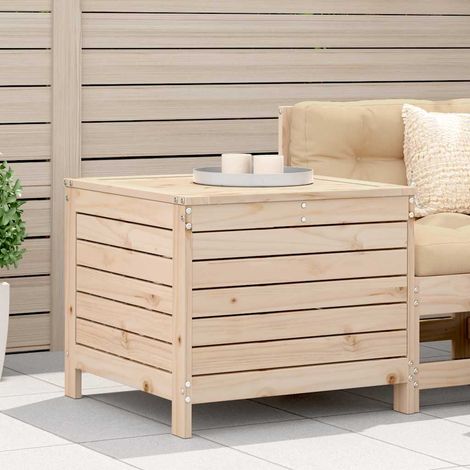 Repose-pied de Jardin en Bois de Pin Massif Pouf d'Extérieur avec Rangement 62 x 63,5 x 53,5 cm - PANGIVO (1/5)
