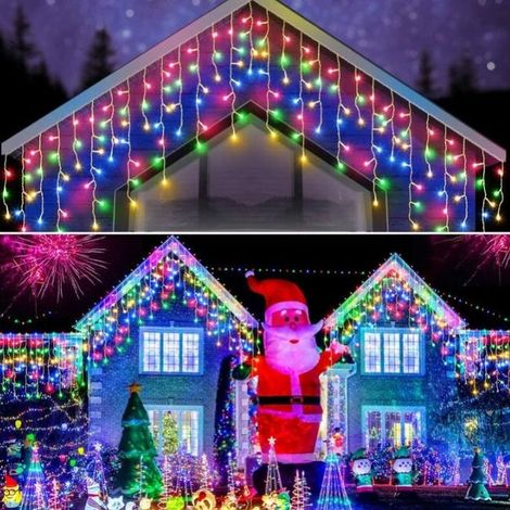 Guirlande Lumineuse LED 10M 300 LEDs Extérieure Noël, Rideau Lumineux Coloré, 8 Modes, IP44 Étanche, Déco Festive (90532913) (1/5)