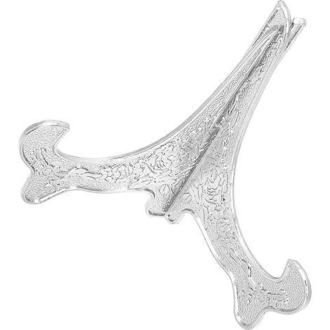 Présentoir porte-assiettes en alliage de zinc compatible avec les supports de présentation de médailles argentés (1/5)