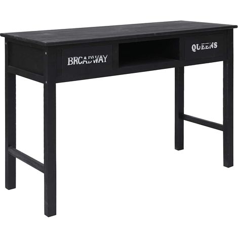 vidaXL Mesa consola de madera negra 110x45x76 cm (1/5)