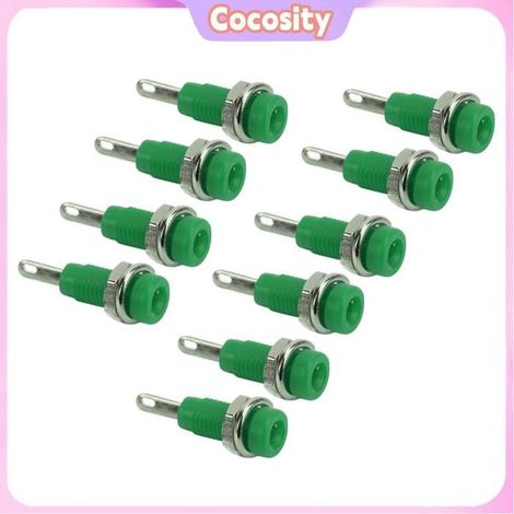 Cocosity Prise banane 2mm 10Pcs J.40003 2mm Banana Jack Panel Socket Extended Post Plug Adapter For auto sonde Bleu Vert (1/5)