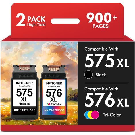 Cartouche 575 576 TS3551i TR4755i TS3750i pour Canon 575 et 576 XL Encre (1/5)