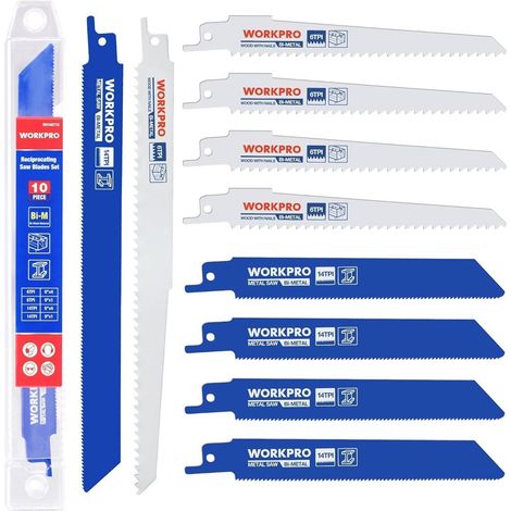 Säbelsägeblätter Set 10tlg Bi-Metall 152/230mm für Metall & Holz mit Box (1/5)