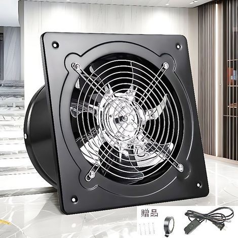 Extracteur d'air 130mm – Ventilateur mural en acier inoxydable – Moteur en cuivre 20W – Débit d'air 140 m³/h – Clapet anti-retour (1/5)