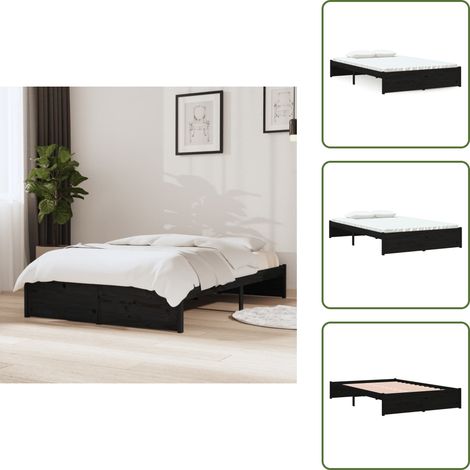 Letto in compensato - vidaXL Giroletto in Legno Massello 120x190 cm Small Double - Letto con telaio in legno