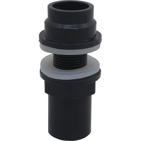 Raccord de traversée de paroi en PVC, 32mm Diamètre intérieur, Connexion murale, 5cm x 5cm x 10cm, Noir (1/5)