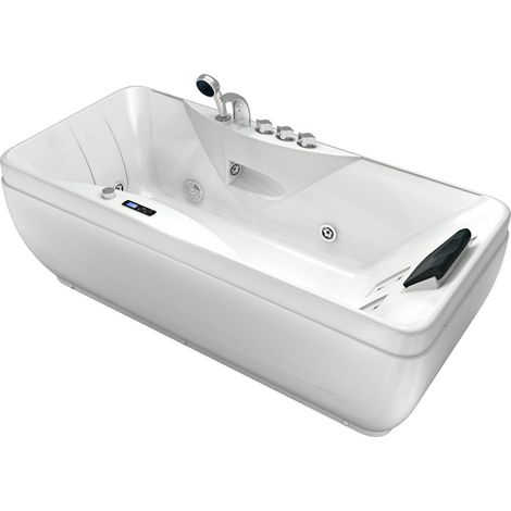 Whirlpool Vollausstattung Pool Badewanne Wanne W49H-TH-PR 170x80cm mit Heizung (1/5)