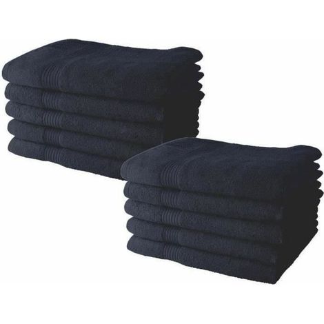 Lot de 10 serviettes de Toilette TODAY 50x90 cm 100% Coton - Navy