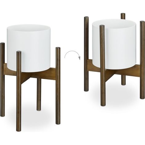 Set di 3 portavasi in bambù 40 x 34 x 34 cm decorativi stile naturale in bambù marrone 130015143