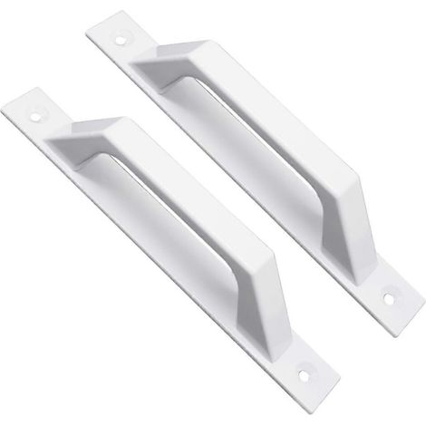 Ensemble de poignées de porte en alliage d'aluminium blanc antique pour portes de grange, portails, armoires et portes-fenêtres (1/5)