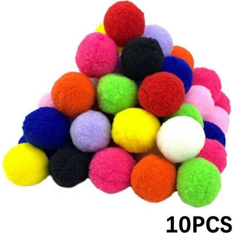 10 Stück Pompons Katzenspielzeug, verschleißfest, interaktives Katzenspielzeug, DIY-Heimprojekte