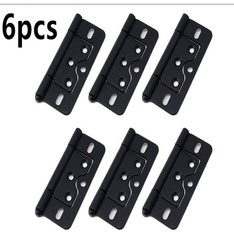 Lot de 6 Charnières à Porte Double Feuille Robustes Charnières de Meuble en Fer Noir avec Vis de Montage pour Fenêtres, Armoires et Meubles (1/5)