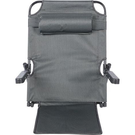 Dossier de Lit Relevable Réglable pour Un Soutien de Lecture Confortable avec Oreiller de Tête pour Femmes âgées et Enceintes, Hauteur 70 Cm, Rayures Bleu foncé (1/5)