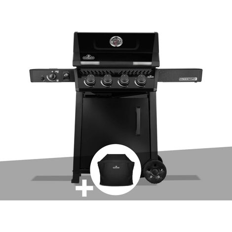 Barbecue gaz Freestyle 425 noir PRO 4 brûleurs + 1 sizzle zone + Housse - Napoléon