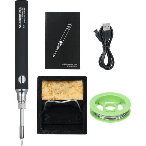 Kit de fer à souder sans fil USB rechargeable, 3 réglages de température, pour petits projets de soudure maison (1/5)