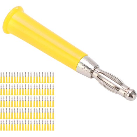 Kit de 100 connecteurs banane soudables de 4 mm pour machines et équipements (J.10010, jaune) (1/5)