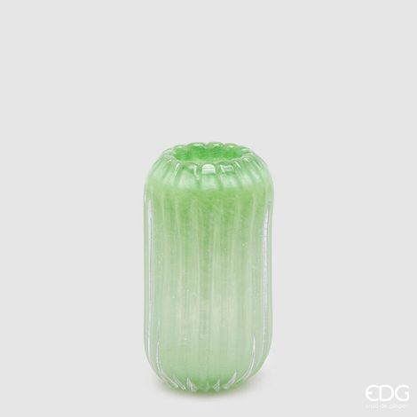 EDG Enzo De Gasperi Vaso Reef H 24 Cm D 12 Cm Vetro Light Green