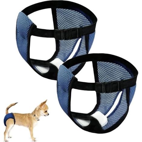 Culotte Menstruelle Chien Femelle L - Pantalon Hygiénique avec 6 Coussinets en Coton de Remplacement (1/4)