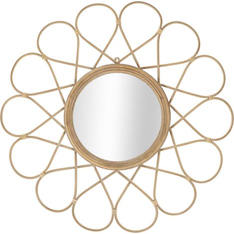 Miroir Mural Déco "Almeria" 65cm Naturel (1/5)