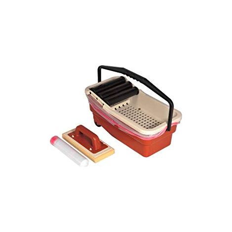 Raimondi – Bac de lavage 10L avec rouleaux inclinés 15° – Plastique amovible pour résidus de jointoiement – Roues Ø 63 mm pour surfaces irrégulières