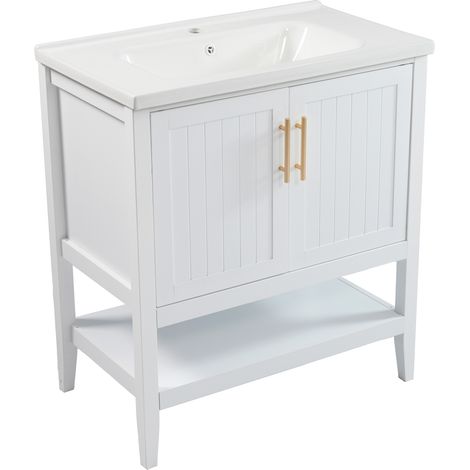 GagaMeuble vasque LY316467AAA 80 cm blanc (1/5)