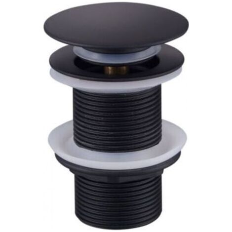Bonde de lavabo noire sans trop-plein – Laiton de haute qualité – Mécanisme clic-clac – Connexion standard G1¼ – Installation facile (1/5)