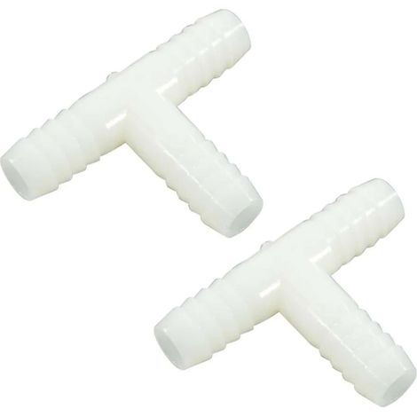 2x Raccord de tuyau coudé en T 3 embouts Connecteur Jonction Adaptateur Durite Tube Pulvérisation Tondeuse Tracteur Universel, diamètre embouts 13mm