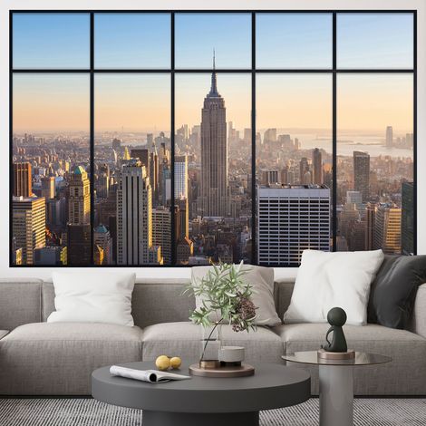 Stickers Trompe l'oeil fenêtre verrière - New York - 90 x 145 cm (1/5)