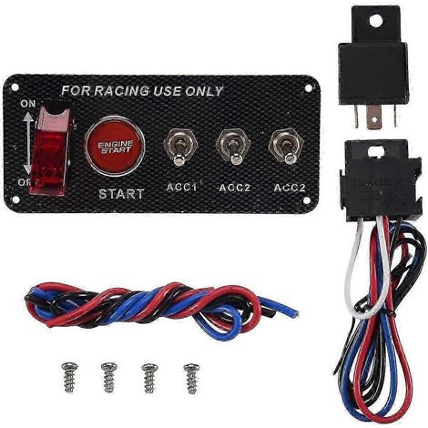 Interrupteur d'allumage 12V pour voiture, bouton de démarrage moteur 3, panneau de commande de voiture de course [jkw] (1/5)