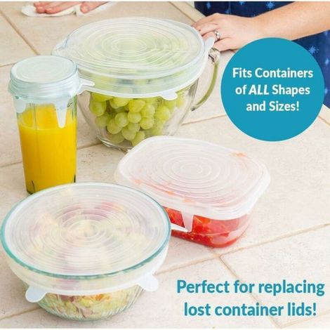 Couvercle Silicone Alimentaire 12 Paquets de Couvercles Extensibles Rutilisables pour Stockage de Nourriture (1/4)