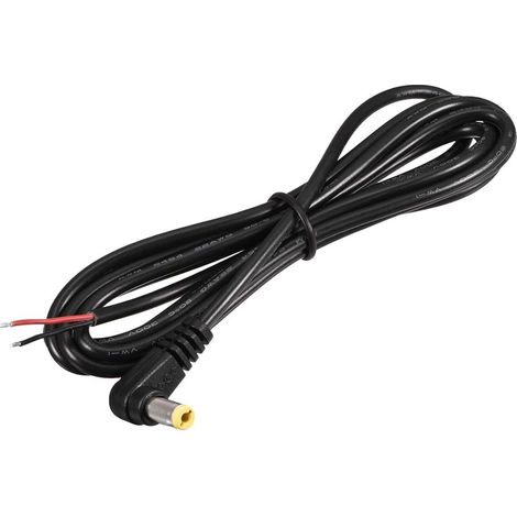 Paquet de 2 câbles courant DC droits à 90° pour caméra CCTV 5,5 mm x 2,1 1,5 m (1/5)