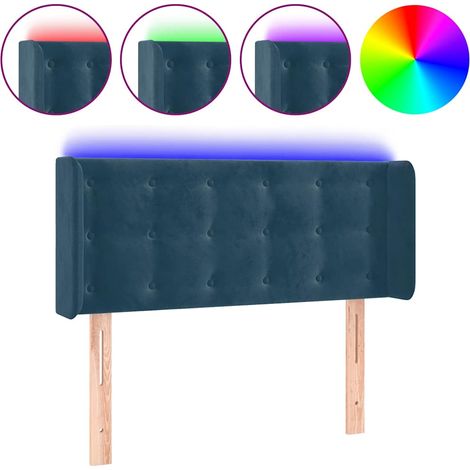 Maison Exclusive - Cabecero con LED de terciopelo azul oscuro 93x (1/5)