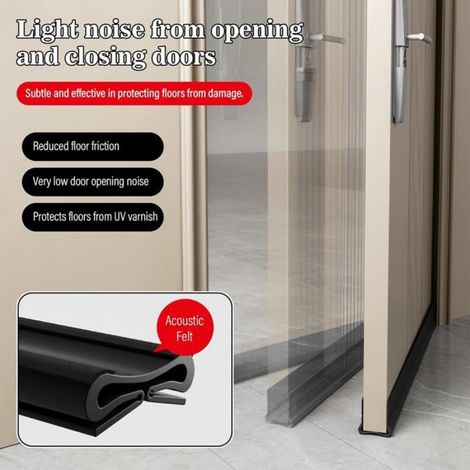 93cm Noir Bas de Porte Calfeutrer, Silicone Bande D'étanchéité, Isolation Porte pour Les Portes de 3.5 à 5.5 cm d'épaisseur avec (1/5)