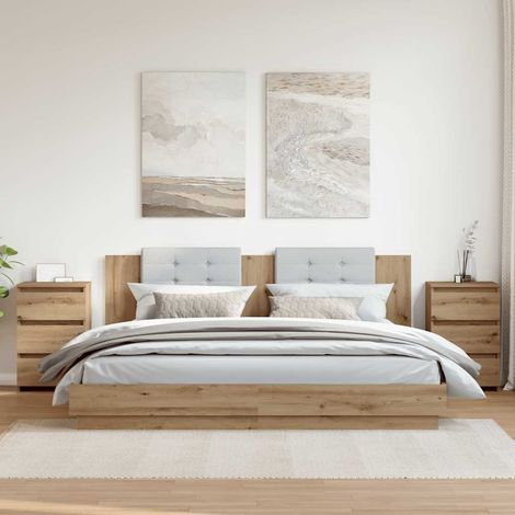 Mesitas noche 2uds madera ingeniería roble artisan 40x35x62,5cm vidaXL