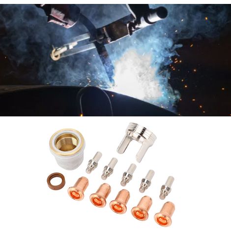13-teiliges Plasmaschneidbrenner-Set (IPT-60, PT-60, IPT-40, PT40, Düsengröße 0,039'' - 1,0 mm), Elektrodenschutzkappenhalter. (1/5)