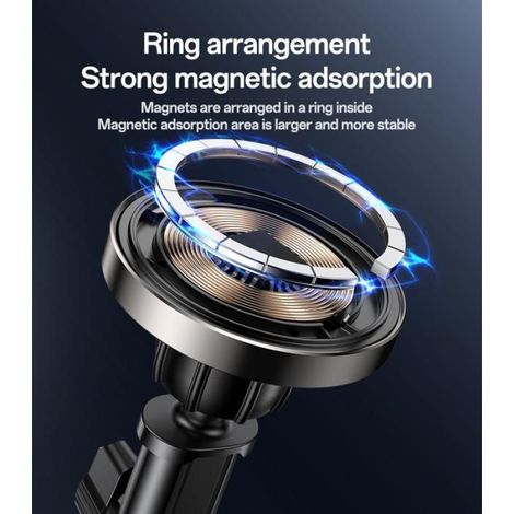 Support Téléphone - Charge Sans Fil QI2 15 W - Rotation 360° - Pour Sortie D'Air Et Tableau De Bord - Noir (1/5)