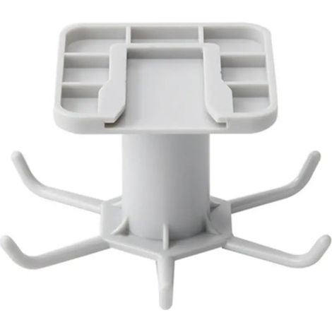 2er-Set Küchenutensilienhalter, um 360° drehbarer Küchenutensilienhalter, ohne Bohren, Aufbewahrungs-Organizer-Rack mit 6 Haken für Küche/Bad/Kleiderschrank (weiß)
