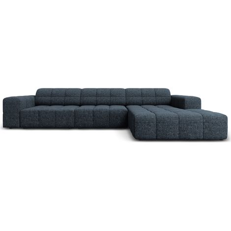Canapé d'angle droit 4 places en chenille bleu roi (1/5)