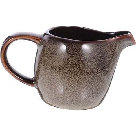 Mini pot à lait en céramique avec poignée et bec verseur, peut contenir du café ou d’autres liquides (Gris) (1/5)