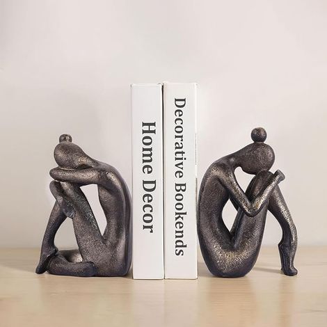 2pcs Set unique anti - dérapant résine stand de livre pour la maison, bureau, salon, salle d'étude, bibliothèque créative, décoration de bureau (stand de livre 01) (1/5)