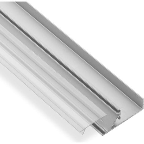 LED Profil-45A für 19 mm Plattenstärke 2 m mit klarer Abdeckung für LED Streifen