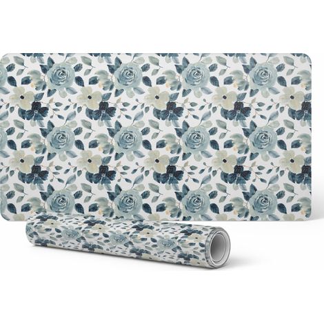Protector de vinilo para empresas y oficinas, estampado floral retro, 120 x 60 cm. (1/5)
