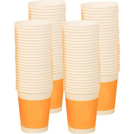 100 Stück Einweg-Pappbecher, dickwandig, hohes Fassungsvermögen, Haushalts-PE-Beschichtung, für heißes Wasser (245 ml) (1/5)